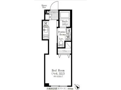 ASTILE目黒不動前 アスティーレ目黒不動前(ワンルーム/2階)の間取り写真