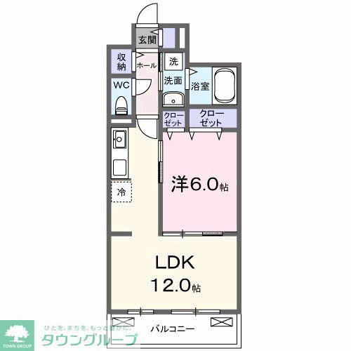 ベルヒルズノース(1LDK/2階)の間取り写真