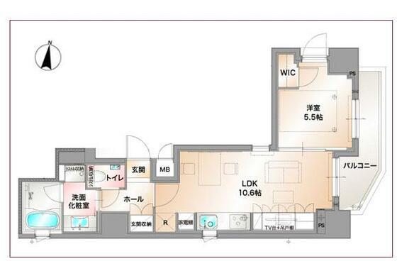 アトラス本郷赤門前(1LDK/5階)の間取り写真