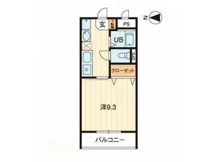 ボンヌ・シャンス(1K/1階)の間取り写真