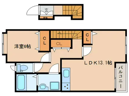 ルーラルハウス(1LDK/2階)の間取り写真