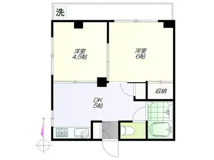 乾木工芸ビル(2DK/3階)の間取り写真