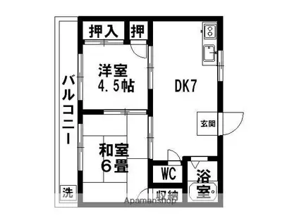 グランツ(2DK/3階)の間取り写真