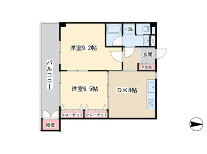 メゾンドソレイユ(2DK/3階)の間取り写真