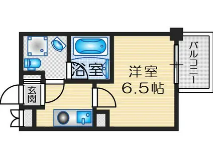 アスール江坂3RD(ワンルーム/3階)の間取り写真