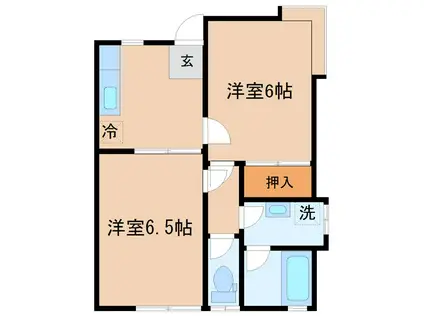 中村西根アパートII(2K/2階)の間取り写真