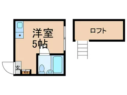富士野方ハイツ(ワンルーム/1階)の間取り写真