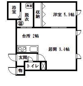 GRAMPIA6-2(1LDK/2階)の間取り写真