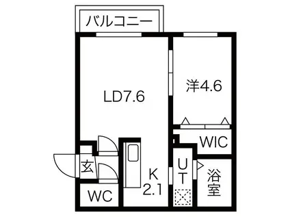 BELL・WALK(1LDK/2階)の間取り写真