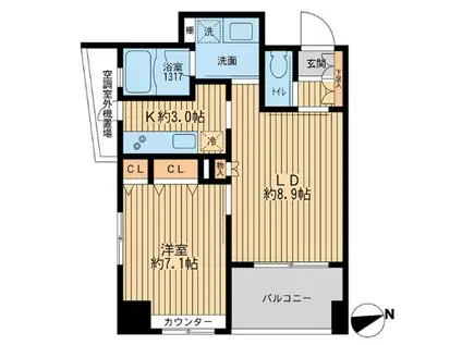 クリオ戸越銀座壱番館(1LDK/3階)の間取り写真