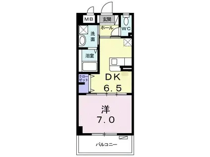 キャッスル エイト(1DK/1階)の間取り写真