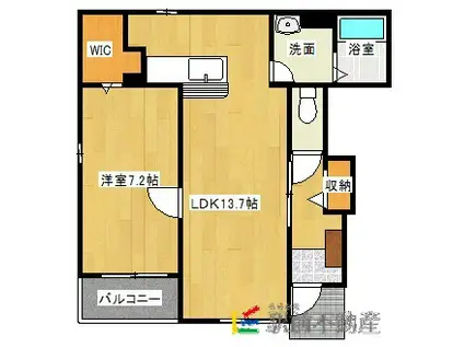 プロムナード二番館(1LDK/1階)の間取り写真