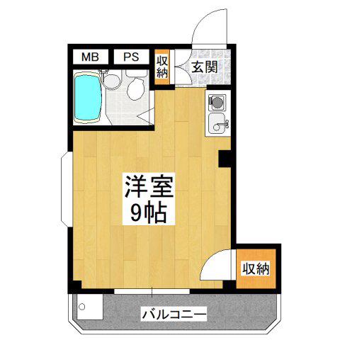 シャトルマキ(ワンルーム/3階)の間取り写真