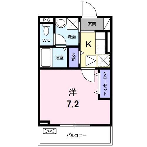 グランヴィア城北(1K/1階)の間取り写真