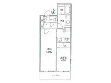 THE PALMS MUSE 新江古田(1LDK/4階)の間取り写真