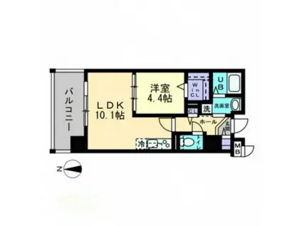 フェリースI(1LDK/1階)の間取り写真