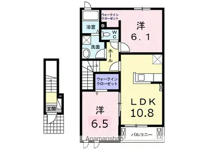 リバーサイド無限 III(2LDK/2階)の間取り写真