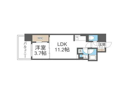 アーバネックス本町II(1LDK/13階)の間取り写真
