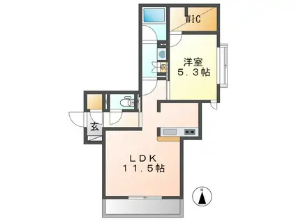 ラフィーネ南七松(1LDK/3階)の間取り写真