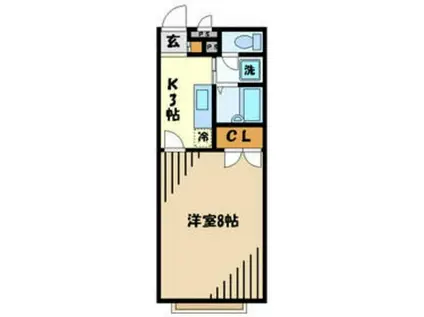 アムールコンフォート(1K/1階)の間取り写真