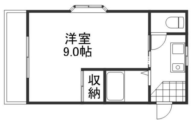 サンハイム長岡(1K/3階)の間取り写真