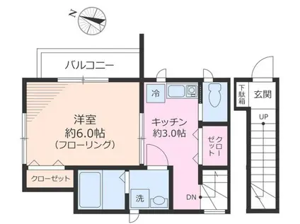 シャローム本駒(1K/1階)の間取り写真