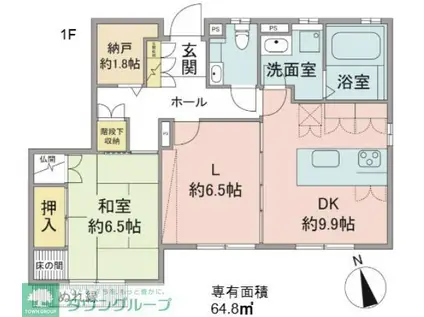 リトルリバー(1SLDK/1階)の間取り写真