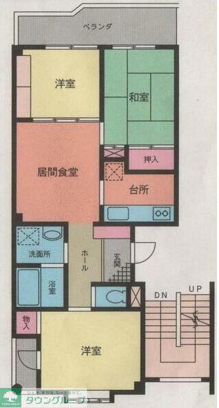 寺山ハイツ(3LDK/2階)の間取り写真