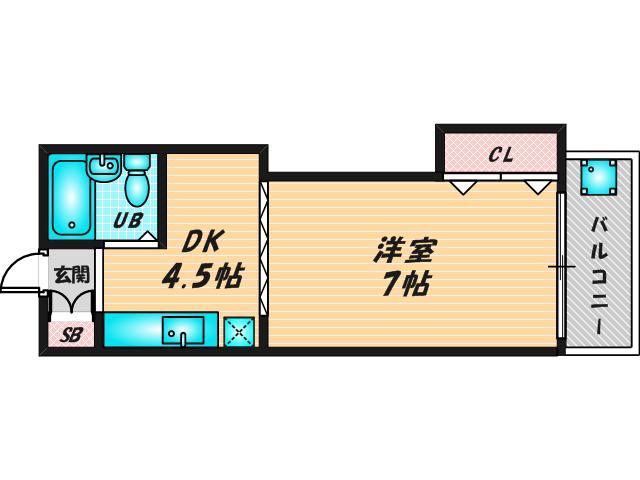 栗山マンション(1DK/7階)の間取り写真