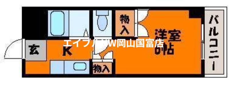 グランディール門田屋敷(1K/2階)の間取り写真