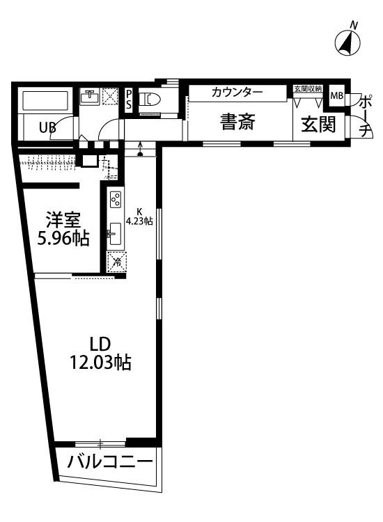 デコール代官山(1LDK/1階)の間取り写真