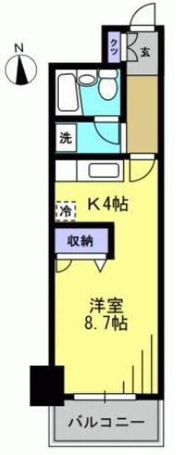 初穂マンション蒲田(1K/9階)の間取り写真