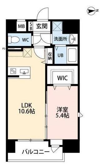 LA VIE CLAIRE TUBOI(1LDK/5階)の間取り写真