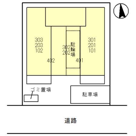 アダージェ小路(1K/2階)の間取り写真