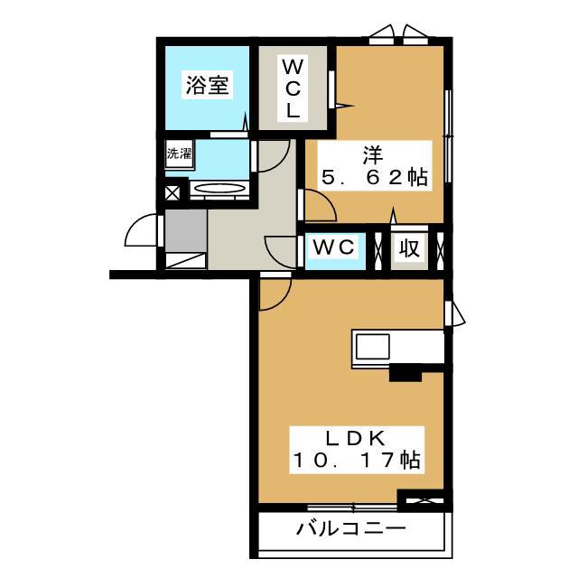 アーバンクレスト白板(1LDK/1階)の間取り写真