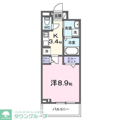 パークグレイス上尾(1K/2階)の間取り写真