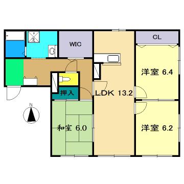 フィネス高須(3LDK/1階)の間取り写真