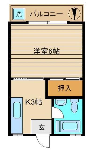 登喜和マンション(1K/3階)の間取り写真