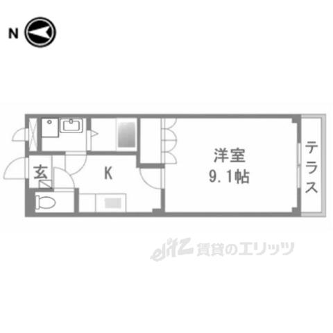 ＪＲ福知山線 丹波大山駅 徒歩61分 2階建 築19年(1K/1階)の間取り写真