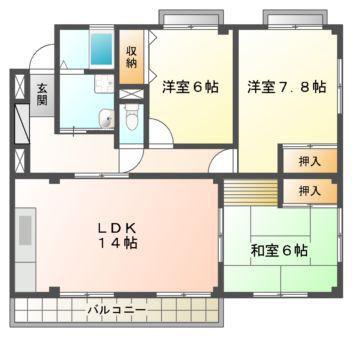 アーブル・ベールI(3LDK/2階)の間取り写真