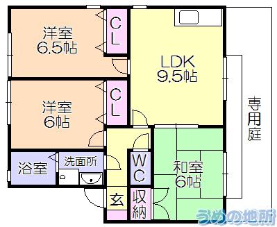 ピュアドーム1(3LDK/2階)の間取り写真