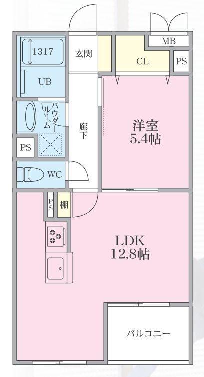 ザ・マナー経堂(1LDK/1階)の間取り写真