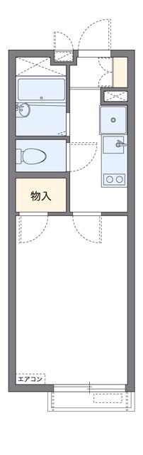 レオパレスルコントワール御影(1K/2階)の間取り写真