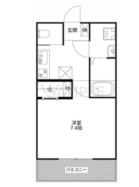 MQUARTO淵野辺共和(1K/2階)の間取り写真