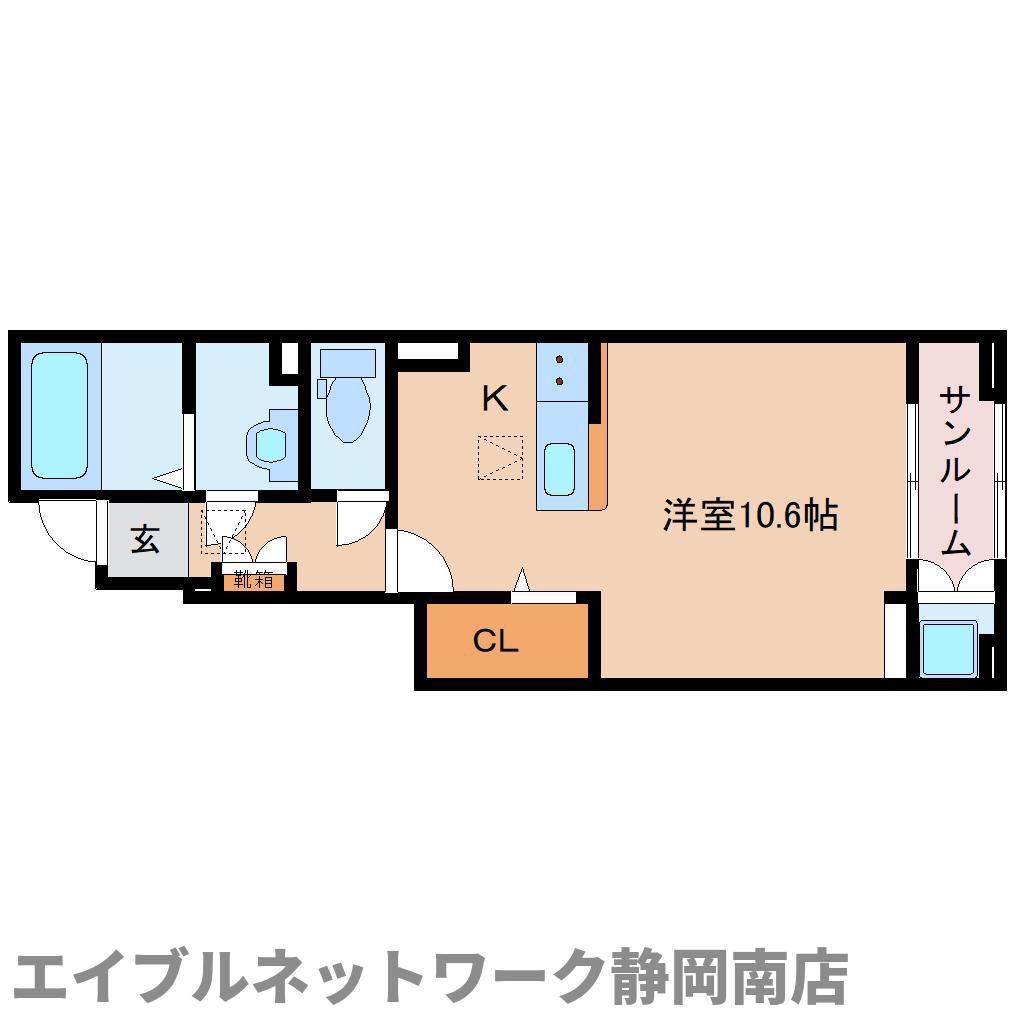 S・GVI(ワンルーム/1階)の間取り写真