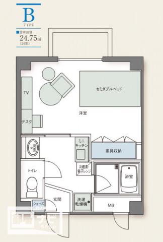 アルファコンフォート高松(1K/6階)の間取り写真