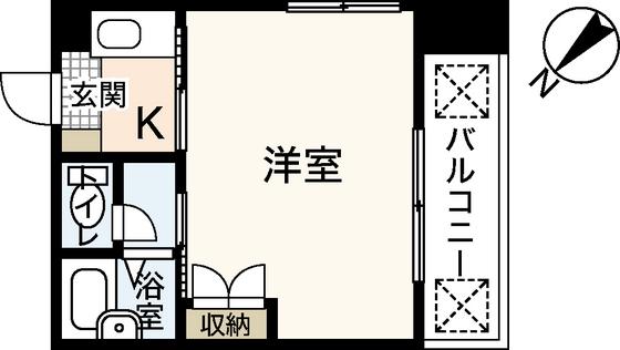 白島森野ビル(1K/7階)の間取り写真