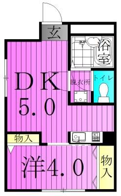 ワコーレ千住マンションB棟(1DK/1階)の間取り写真
