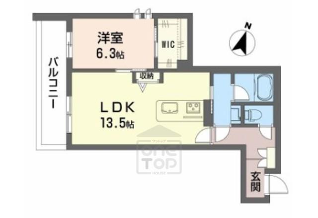 モンセル(1LDK/3階)の間取り写真