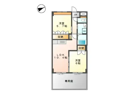 K・Mサンテラス(2LDK/1階)の間取り写真